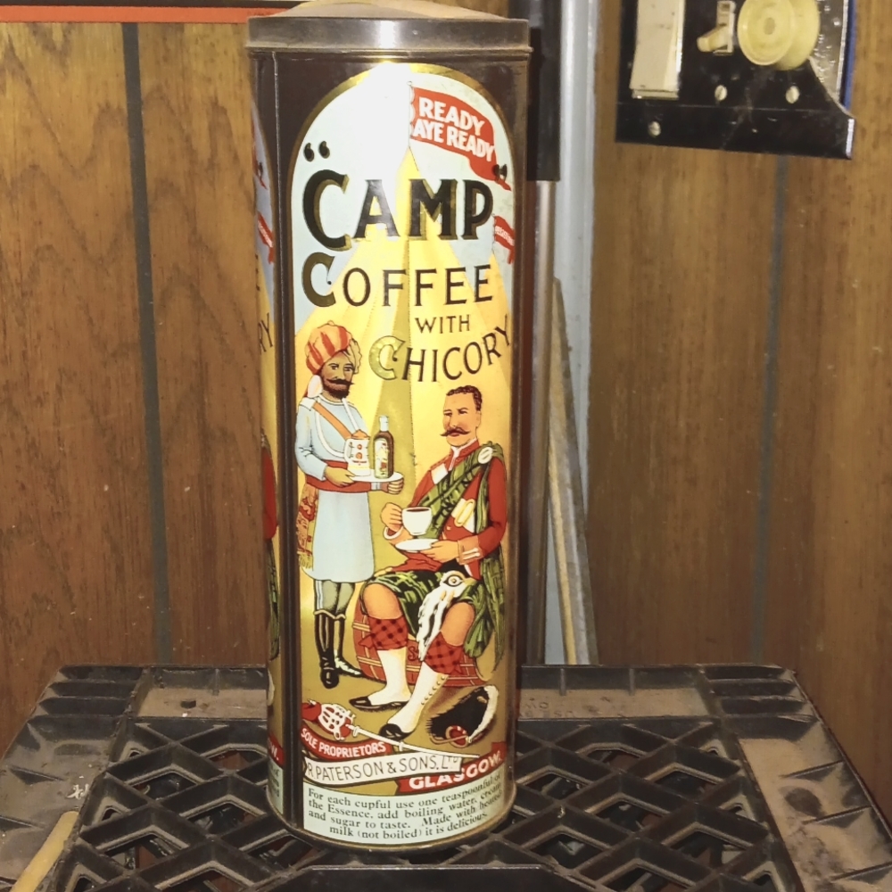 Vintage Camo coffee tin
